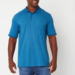 PGA TOUR Blue Airflux Performance Golf Polo Shirt Moisture Wicking‎ - Size XL